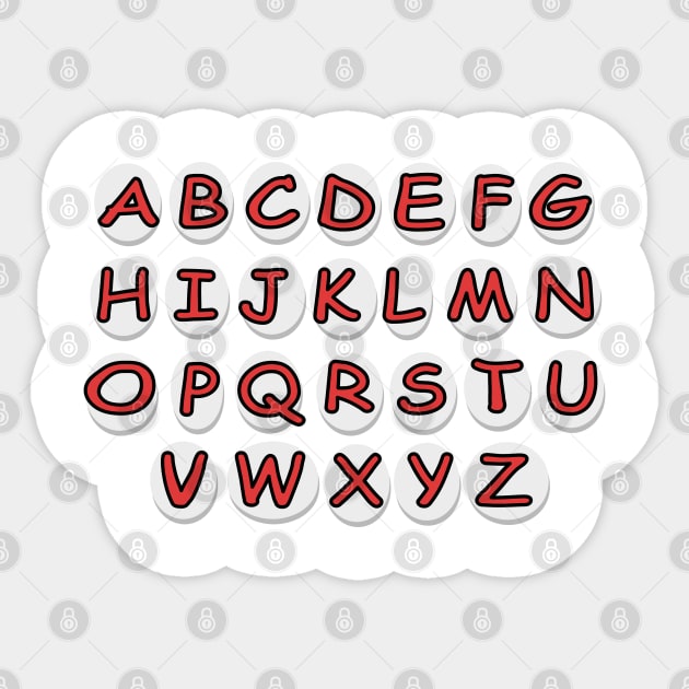 English alphabet. Letters. Back to school soon. Teaching children. Younger students. Sticker by grafinya